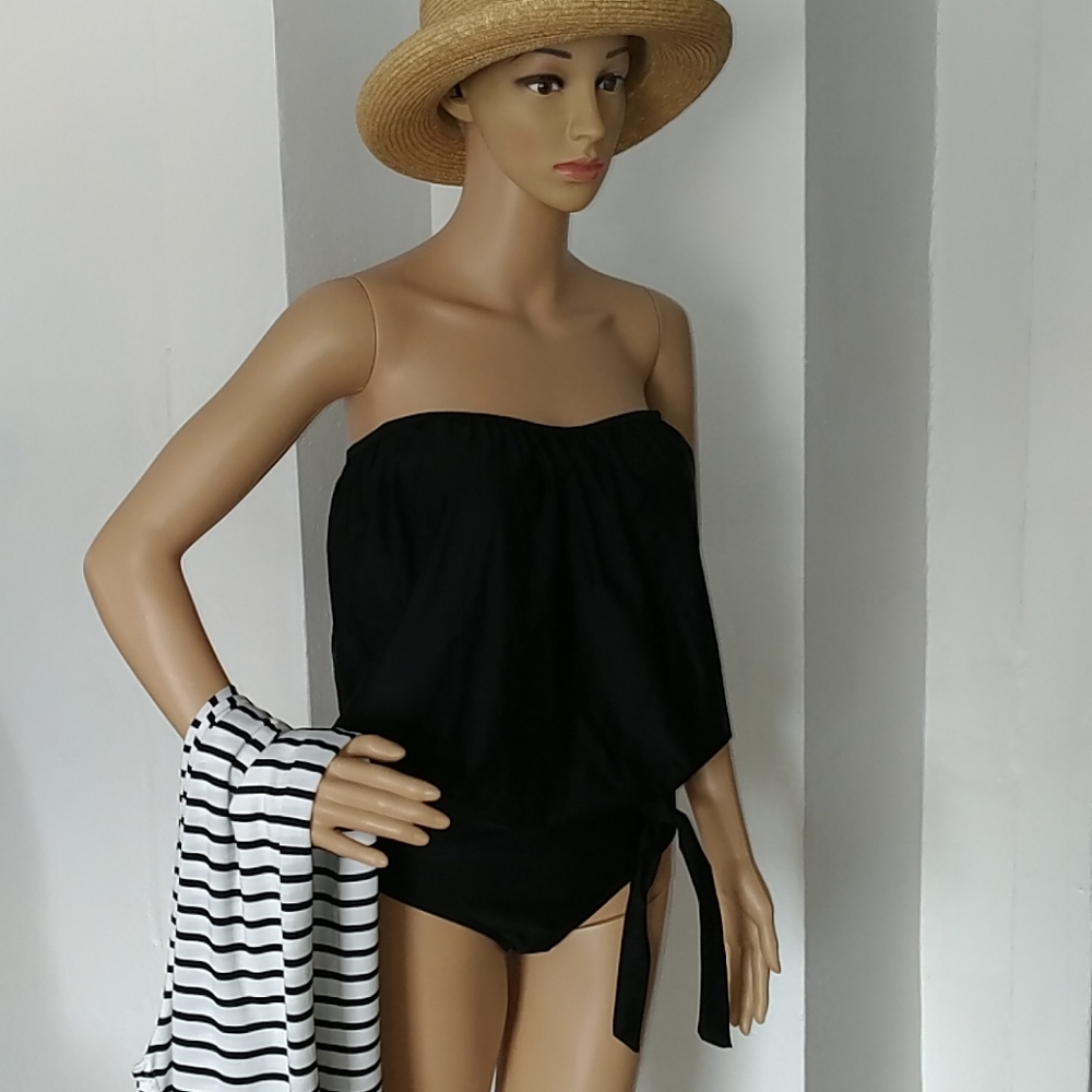 NWOT Tanktini & Striped Beach Cover Up